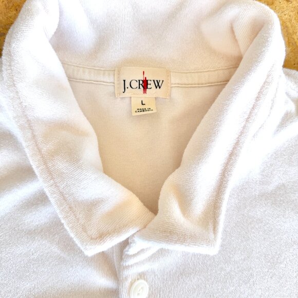 NWOT J.Crew Terry cloth johnny-collar polo shirt - Picture 4 of 5